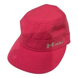 Under Armour Womens Red Golf Cap. Adjustable in the back. Looks new.
